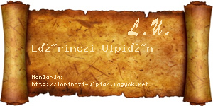 Lőrinczi Ulpián névjegykártya